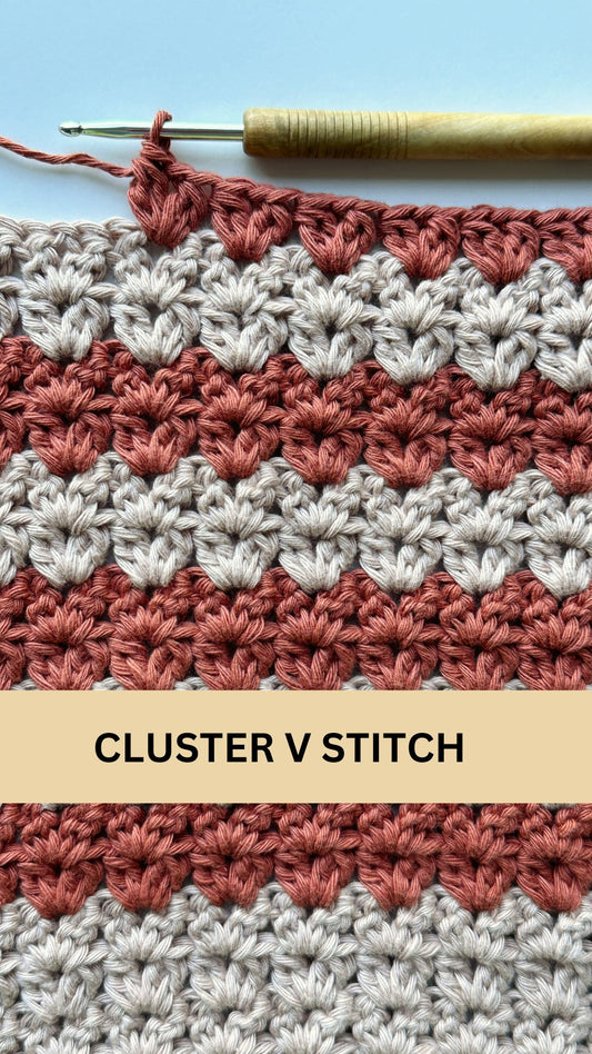 How To Crochet Cluster V-Stitch - TheMailoDesign