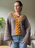 Crochet Pattern - Serena Cable Sweater (English + Spanish)