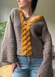 Crochet Pattern - Serena Cable Sweater (English + Spanish)