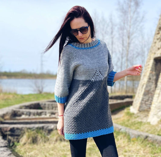 Crochet Pattern - Faraon Sweater - TheMailoDesign - Sweaters, Cardigans & Capes - TheMailoDesign