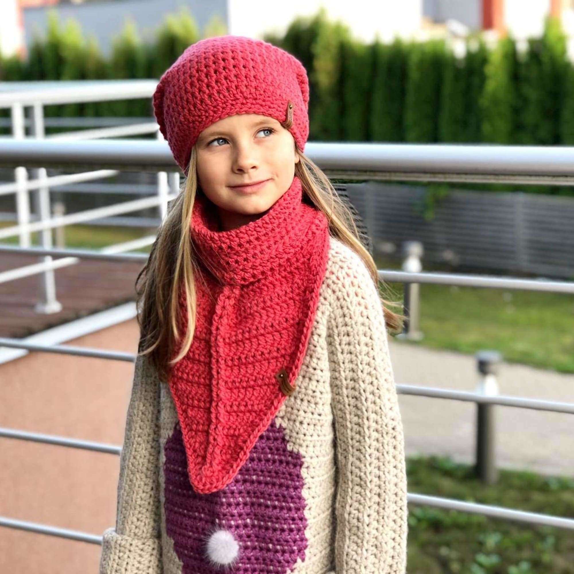 Crochet Pattern - Scarf Cowl Balker and Beanie Hat (Adult and Kids sizes) - TheMailoDesign - Scarves & Shawls - TheMailoDesign
