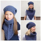 Crochet Pattern - Scarf Cowl Balker and Beanie Hat (Adult and Kids sizes) - TheMailoDesign - Scarves & Shawls - TheMailoDesign