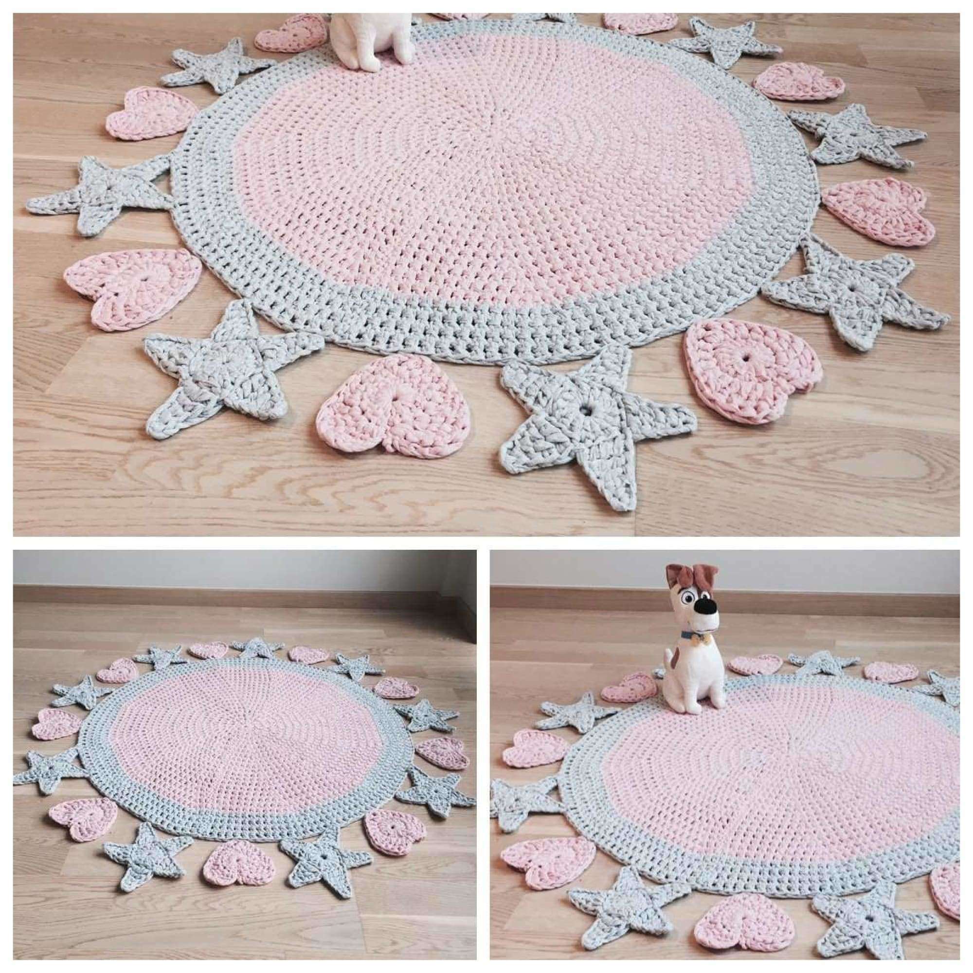 Crochet Rug Pattern - Valentine Rug - TheMailoDesign - For Kids - TheMailoDesign
