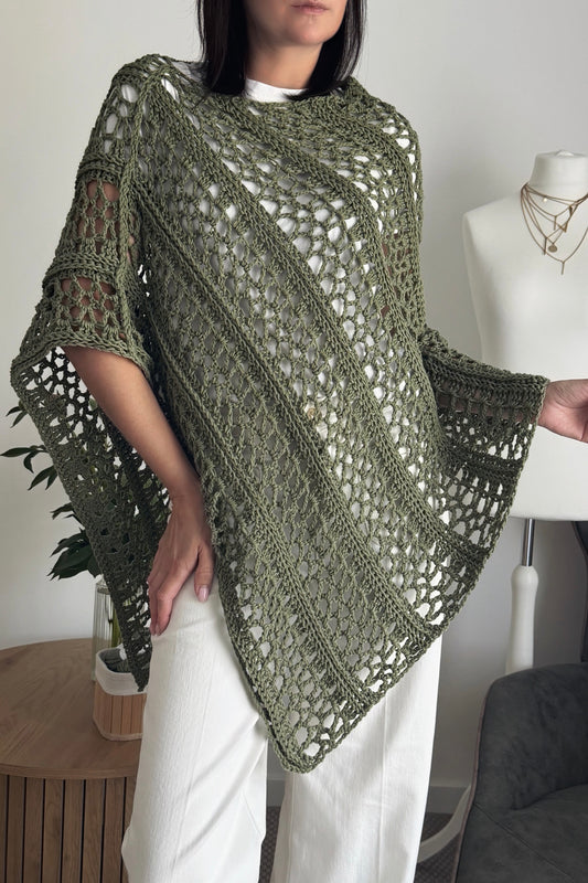 Crochet Pattern - Sea Bloom Poncho (English+Spanish)