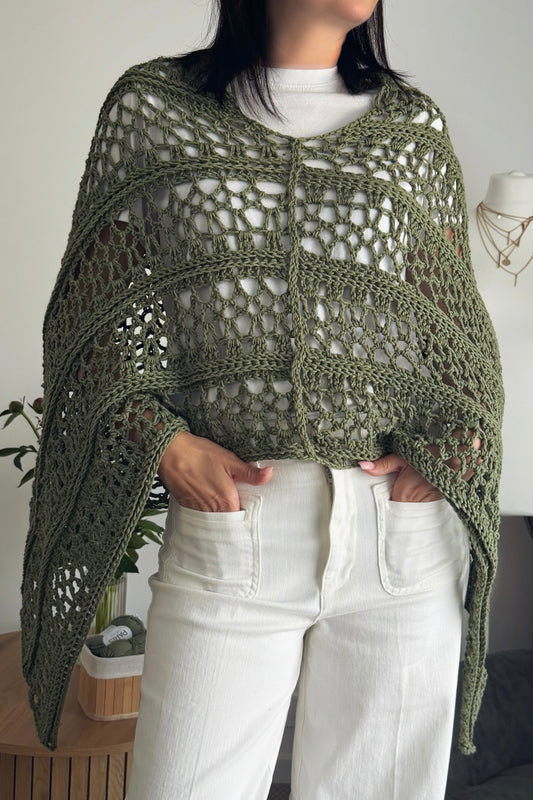 Crochet Pattern - Sea Bloom Poncho (English+Spanish)