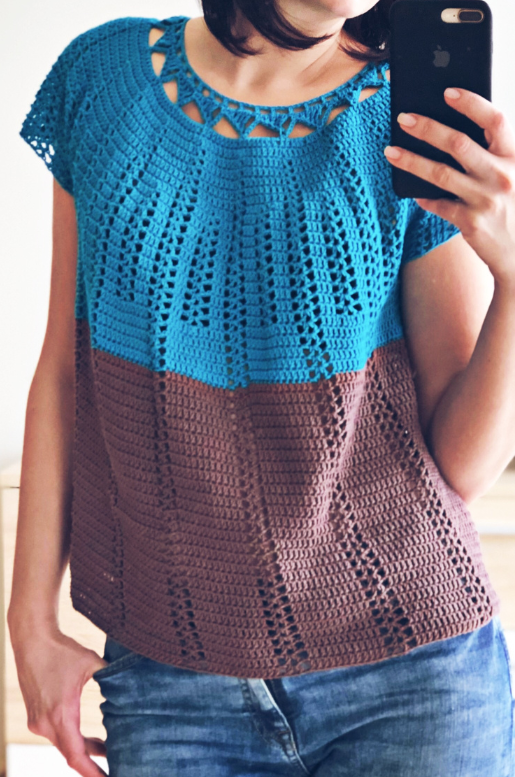 Crochet Pattern for Women - Horizon Top, sizes S (M,L)