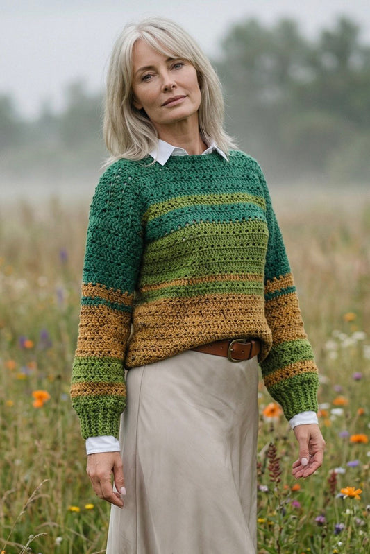 Crochet Pattern - Cinnamon Spice Sweater (English + Spanish)