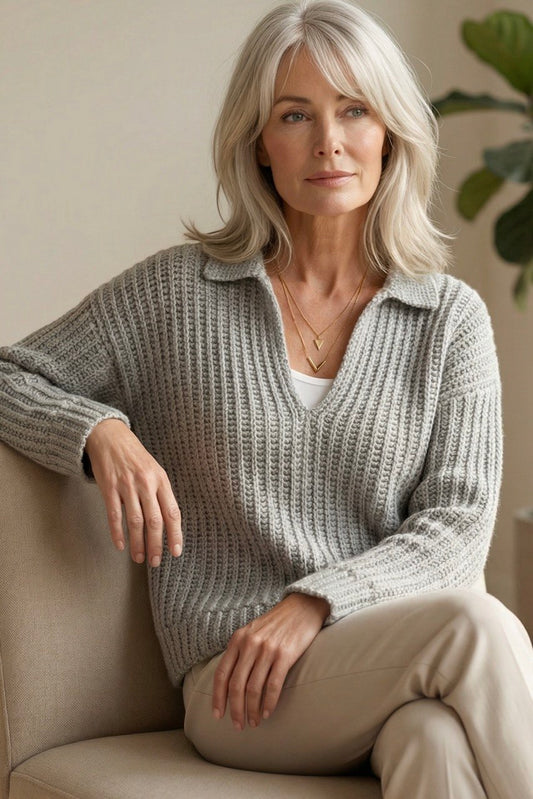 Crochet Pattern - Evelyn Rib Sweater (English+Spanish)
