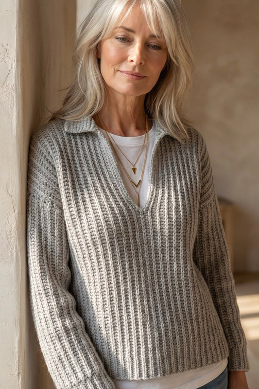 Crochet Pattern - Evelyn Rib Sweater (English+Spanish)