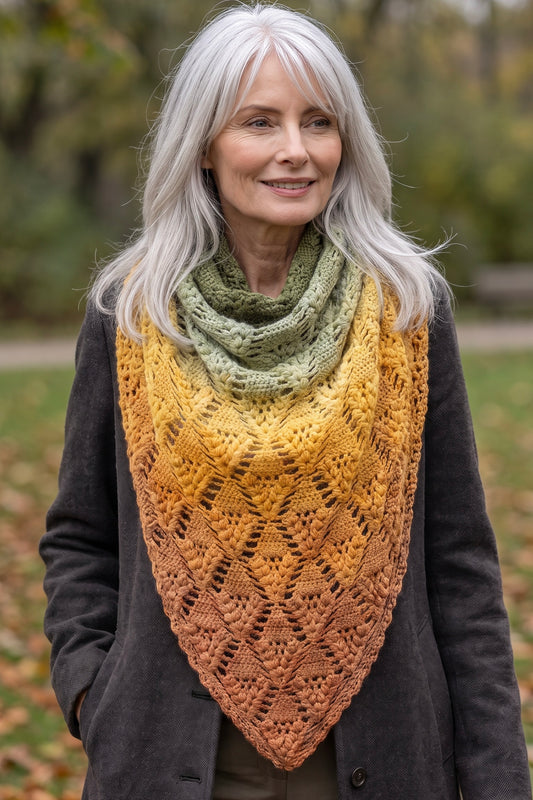 Crochet Pattern - Diamond Tears Shawl