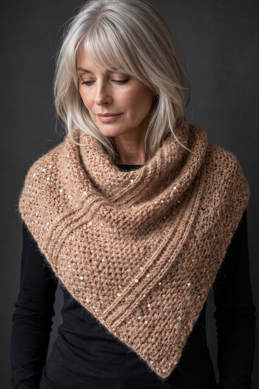 Crochet Pattern - Deep Lagoon Shawl (English + Spanish)