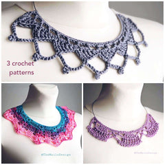 Crochet Necklace Pattern - Set of 3 Patterns - TheMailoDesign - Crochet Pattern Bundle - TheMailoDesign