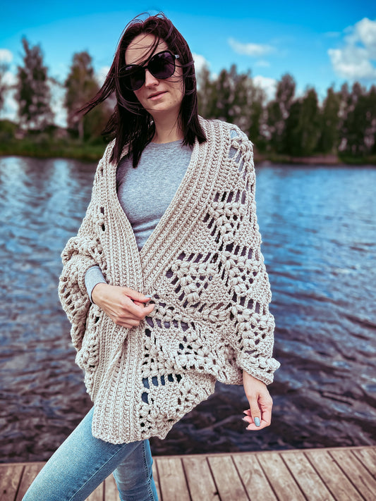 Crochet Pattern - Diamond Tears Cardigan - TheMailoDesign - Sweaters, Cardigans & Capes - TheMailoDesign