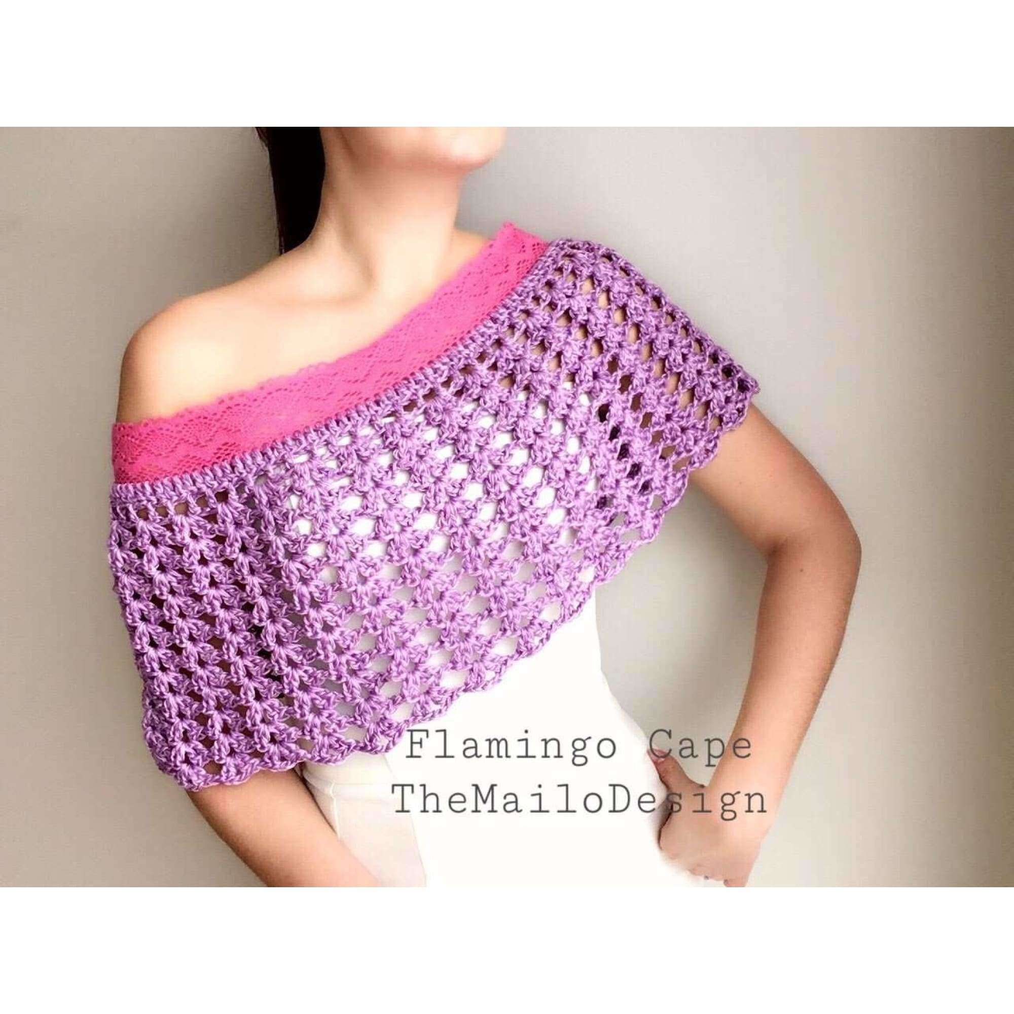 Crochet Pattern - Flamingo Lace Cape - TheMailoDesign - TheMailoDesign